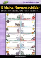 Vorschau - Anderer Materialtyp - Nilpferd Namensschilder-Etiketten für Garderobe, Fächer & Schubladen - Nilpferdklasse - Deckblatt