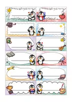 Vorschau - Anderer Materialtyp - Pinguin Namensschilder-Etiketten für Garderobe, Fächer & Schubladen - Pinguinklasse - Seite 1