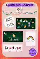 Vorschau - Präsentationen/Tafelbilder - Buchstabeneinführung: G g (digitales Tafelbild, analoges Material) - Deckblatt
