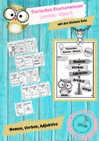 Vorschau - Arbeitsblätter - Tierisches Starterwissen – Klasse 3 – Leporello – Nomen – Verben – Adjektive - Deckblatt