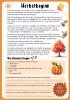 Vorschau - Arbeitsblätter - Leseverstehen Herbst / Herbstbeginn - differenziert / 2 Versionen - Seite 2