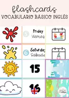 Vista previa - Tarjetas / Manipulativos - Flashcards vocabulario básico inglés - Portada