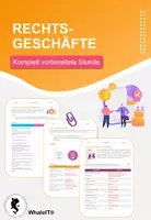 Vorschau - Arbeitsblätter - Rechtsgeschäfte - Komplett vorbereitete Stunde - Deckblatt