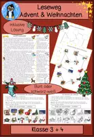 Vorschau - Arbeitsblätter - Advent & Weihnachten Leseweg, Sachtext, Sachunterricht, Deutsch, Klasse 3, Klasse 4 - Deckblatt