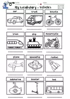 anteprima - Esercizi - Inglese Fogli di lavoro: Vehicles - Pagina 1