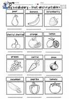 anteprima - Esercizi - Inglese Fogli di lavoro: Fruit & Vegetables - Pagina 1