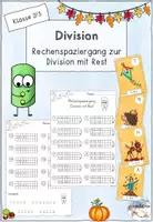 Vorschau - Arbeitsblätter - Rechenspaziergang Division mit Rest (ZR 100) - Deckblatt