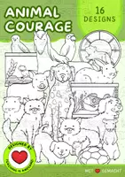 Aperçu - Cartes / Images - Courage animal | 16 animaux clipart | noir et blanc | N&B - Page de couverture