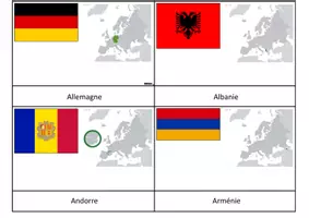 Aperçu - Apprentissages en autonomie - Cartes de nomenclature des drapeaux d'Europe - Page 1