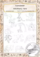 Vorschau - Mal- und Bastelvorlagen - Ausmalbilder - 24 Tiermotive - Wachsendes Paket - Deckblatt