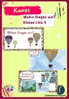 Vorschau - Mal- und Bastelvorlagen - Kunstprojekt_Wohin fliegen wir_Klasse 1-4 - Deckblatt