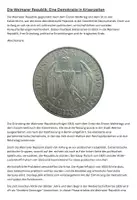 Vorschau - Arbeitsblätter - Die Weimarer Republik Eine Demokratie in Krisenzeiten - Deckblatt