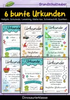Vorschau - Anderer Materialtyp - 6 verschiedene Dinosaurier Urkunden für die Dinosaurierklasse - Deckblatt