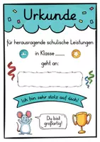 Vorschau - Anderer Materialtyp - 6 verschiedene Maus Urkunden für die Mausklasse - Seite 1