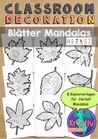 Vorschau - Mal- und Bastelvorlagen - Herbst Mandala Fensterbilder kreativ lernen - Seite 1