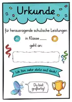 Vorschau - Anderer Materialtyp - 6 verschiedene Schmetterlinge Urkunden für die Schmetterlingklasse - Seite 1