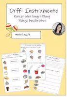 Vorschau - Arbeitsblätter - Orff Instrumente Klänge beschreiben - Deckblatt
