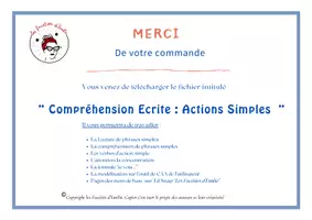 Aperçu - Apprentissages en autonomie - Compréhension de phrases simples - Page 1
