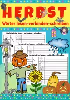 Vorschau - Arbeitsblätter - Deutsch - Herbstwörter lesen, verbinden und schreiben - Deckblatt
