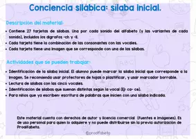 Vista previa - Tarjetas / Manipulativos - Conciencia silábica- sílaba inicial - página 2