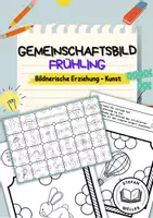 Vorschau - Mal- und Bastelvorlagen - Gemeinschaftsbild für die Klasse - Der Frühling - Deckblatt