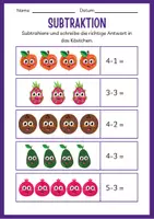 Vorschau - Arbeitsblätter - Einfache Subtraktion | editierbar | Mathe Grundschule - Seite 2