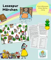 Vorschau - Arbeitsblätter - Lesespur Märchen, Arbeitsblatt, Lesen, Lesetraining, Deutsch - Deckblatt