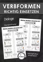Vorschau - Arbeitsblätter - Verbformen richtig einsetzen - AB und Übersicht (Dialoge) - Deckblatt