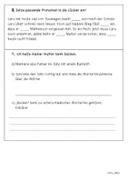 Vorschau - Arbeitsblätter - Wortarten Arbeitsblatt Deutsch 3./4. Klasse - Seite 1