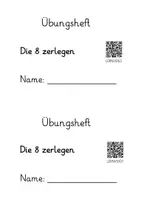 Vorschau - Arbeitsblätter - Übungsheft: Die 8 zerlegen im Zerlegehaus (12-seitig, DIN A5 im Easy-Druckformat mit Lernvideolink) - Seite 1