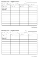 Vorschau - Arbeitsblätter - Längen - Messen mit Körpermaßen - Seite 2