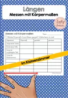 Vorschau - Arbeitsblätter - Längen - Messen mit Körpermaßen im Klassenzimmer - Deckblatt