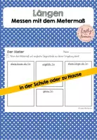 Vorschau - Arbeitsblätter - Längen - Messen mit dem Metermaß - größer, kleiner, gleich 1 Meter - Deckblatt