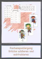 Vorschau - Arbeitsblätter - Rechenspaziergang Brüche addieren und subtrahieren - Deckblatt