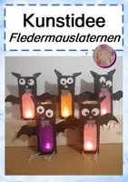 Vorschau - Mal- und Bastelvorlagen - Laternen Fledermaus - Deckblatt