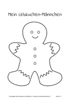 Vorschau - Mal- und Bastelvorlagen - Mein Lebkuchen-Männchen: Ausmalbild Weihnachten - Seite 1