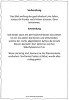 Vorschau - Spiele - Zählen bis 10 Klammerkarten Bienen - Seite 1