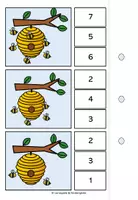 Vorschau - Spiele - Zählen bis 10 Klammerkarten Bienen - Seite 2