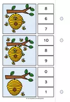 Vorschau - Spiele - Zählen bis 10 Klammerkarten Bienen - Seite 3