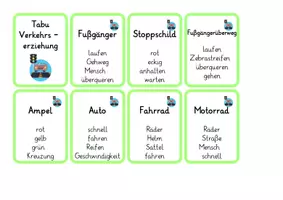 Vorschau - Spiele - Verkehrserziehung: Tabu-Spiel (Verkehrsschilder / Verkehrszeichen) - Sachunterricht - Kl. 3/4 - Seite 2
