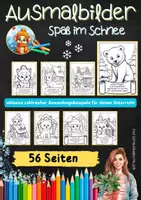 Vorschau - Mal- und Bastelvorlagen - Ausmalbilder mit positiven Schnee-Sprüchen | Klasse 1 bis 4 - Seite 2