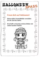 Vorschau - Mal- und Bastelvorlagen - Halloween-Ausmalbilder – Male Mumien, Gespenster & Hexen kreativ aus - Seite 1