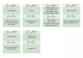 Vorschau - Spiele - Kettenquiz "Ich habe. Wer hat?" Aufbau Neuron - Seite 1