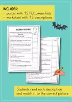 Vista previa - Hojas de trabajo - Halloween - ejercicio de lectura (inglés) - página 2