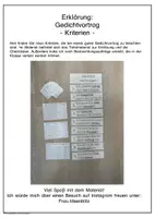 Vorschau - Arbeitsblätter - Gedicht vortragen Vortrag Kriterien Checkliste Beobachtung - Seite 1