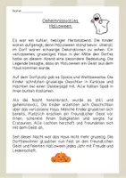 Vorschau - Arbeitsblätter - Lesetext (Lesetandem) "Geheimnisvolles Halloween" - mit Fragen zum Text - Seite 2