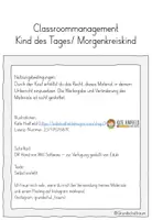 Vorschau - Poster - Classroommanagement Kind des Tages Morgenkreiskind - Seite 1