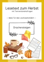 Vorschau - Arbeitsblätter - Lesetext (Lesetandem) "Drachensteigen" - mit Fragen zum Text - Deckblatt
