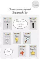 Vorschau - Anderer Materialtyp - Classroommanagement Stationsschilder - Deckblatt
