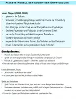Vorschau - Text - Materialpaket- Piagets Modell der kognitiven Entwicklung - Seite 1